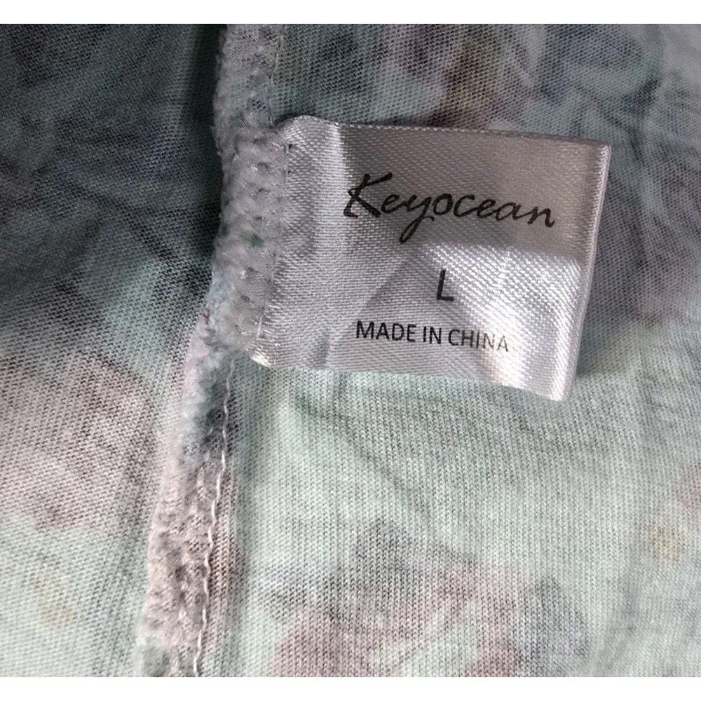 keyocean nightgown Granny Size Large Blue Floral - Picture 4 of 5